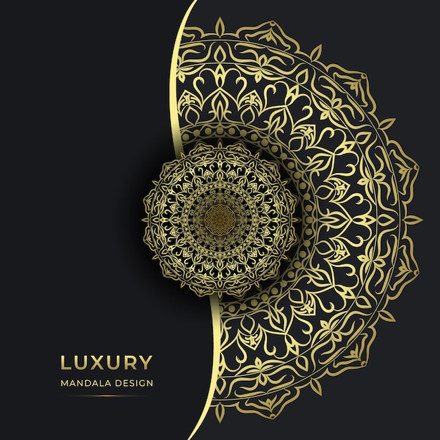 Luxe mandala-ontwerp premium vector