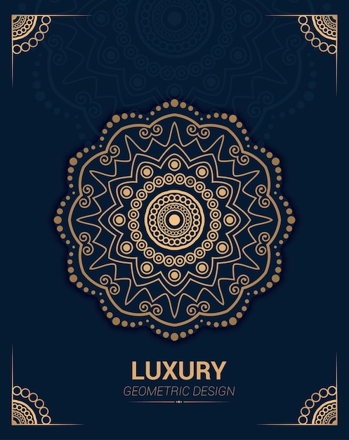 Luxe mandala-ontwerp voor het wensen van een uitnodigingskaart