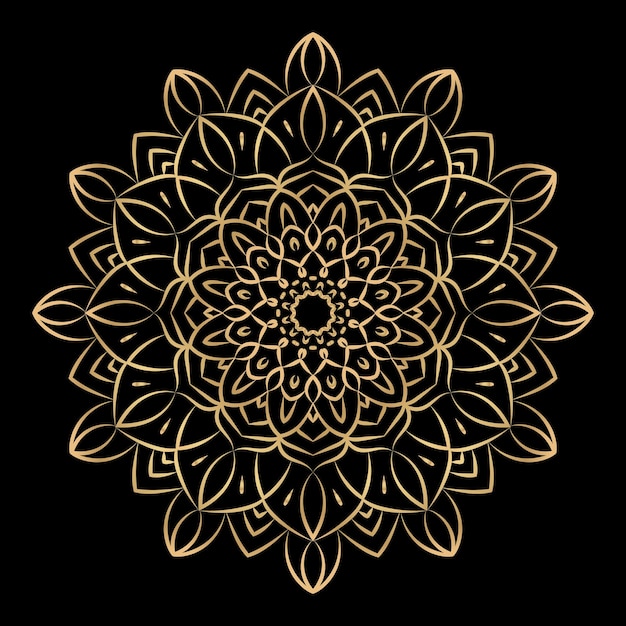 Luxe mandala-ontwerpachtergrond in gouden kleur