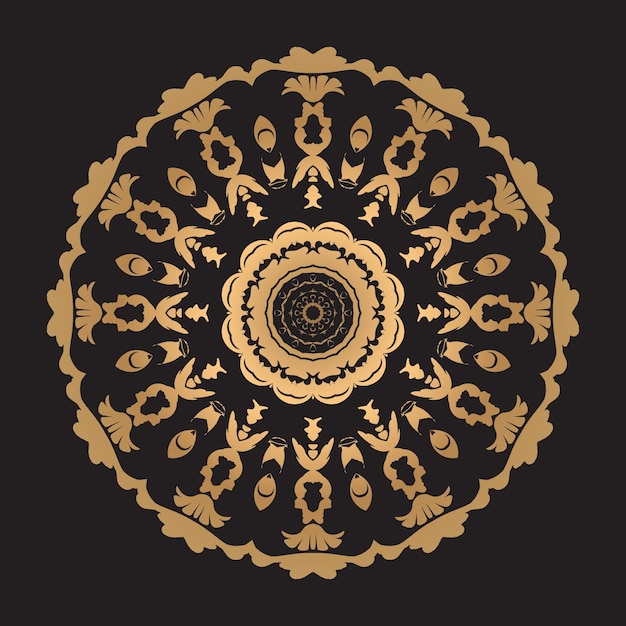 Luxe mandala-ontwerpachtergrond in gouden kleur