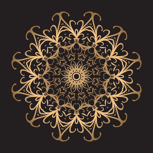 Luxe mandala-ontwerpachtergrond in gouden kleur