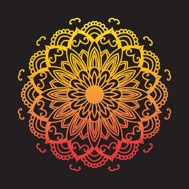 Vector luxe mandala-ontwerpachtergrond in gouden kleur