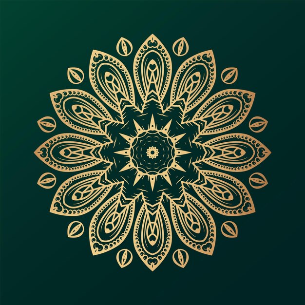 Luxe mandala-ontwerpachtergrond in gouden kleur