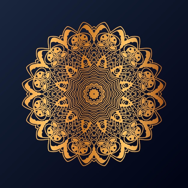 Luxe mandala-ontwerpachtergrond in gouden kleur