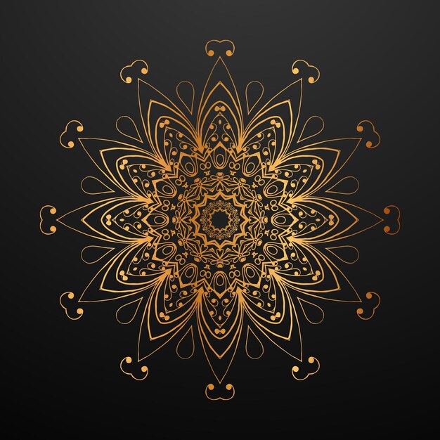 Luxe mandala-ontwerpachtergrond in gouden kleur