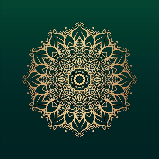 Luxe mandala-ontwerpachtergrond in gouden kleur