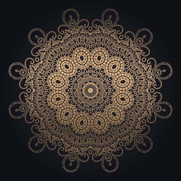 Luxe mandala-ontwerpachtergrond in gouden kleur