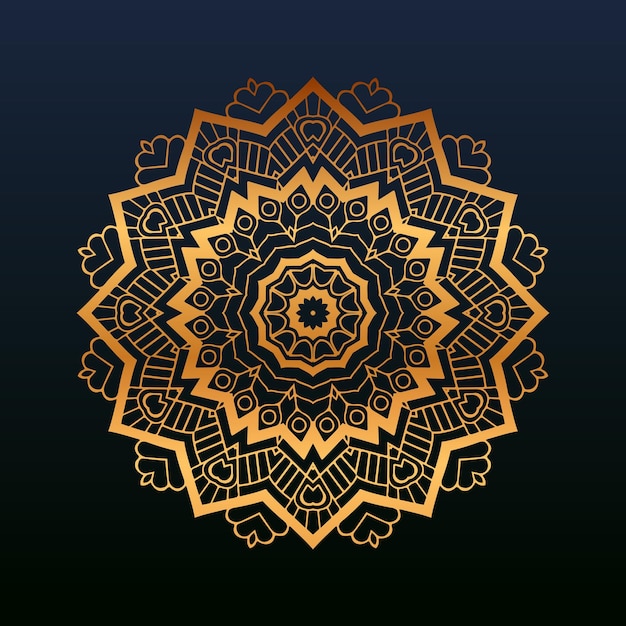 Luxe mandala-ontwerpachtergrond in gouden kleur