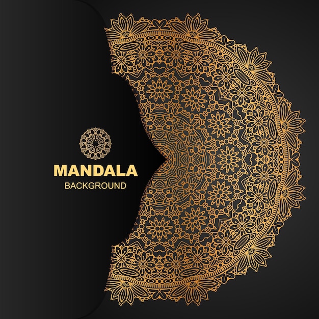 Vector luxe mandala-ontwerpachtergrond in gouden kleur