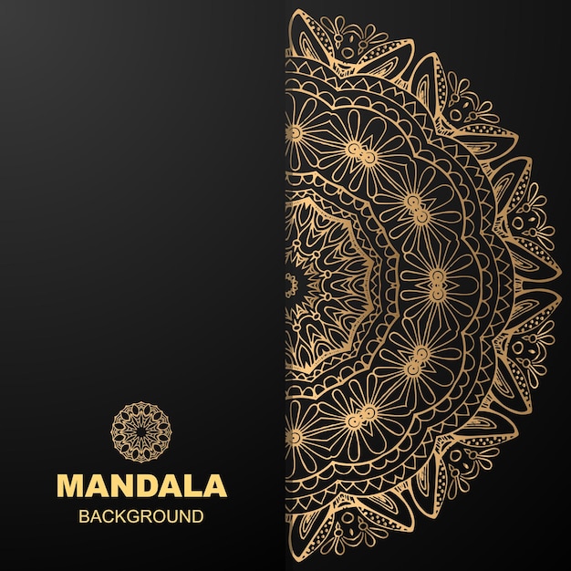 Luxe mandala-ontwerpachtergrond in gouden kleur