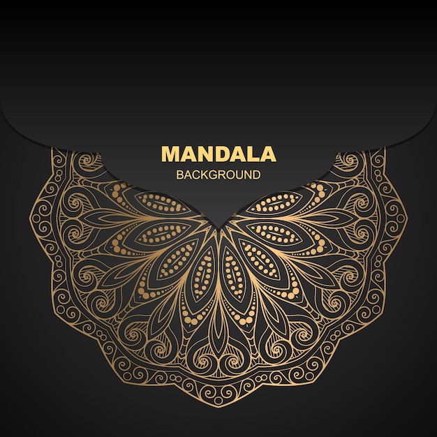 Luxe mandala-ontwerpachtergrond in gouden kleur