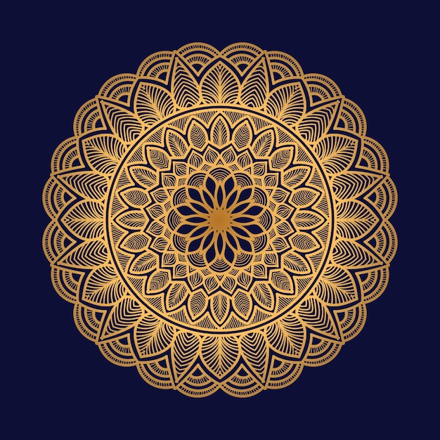 Luxe mandala-ontwerpachtergrond in gouden kleur