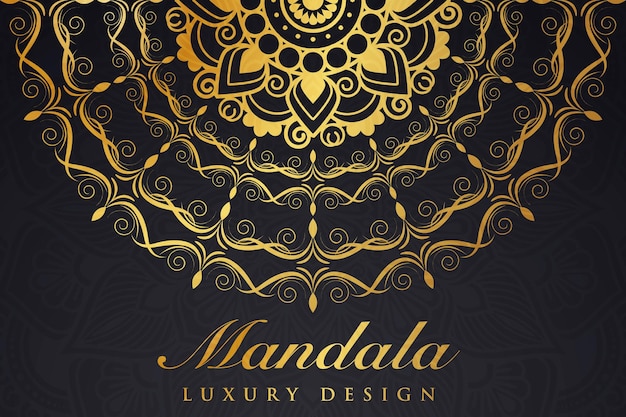Luxe mandala patroon achtergrond luxe mandala uitnodiging groetekaartje ontwerp