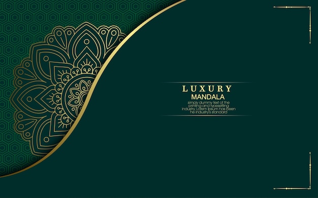 Luxe mandala patroon achtergrond met gouden arabesque