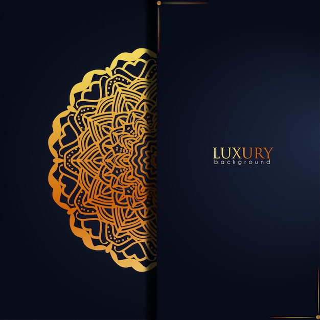 Vector luxe mandala patroon achtergrond met gouden arabesque