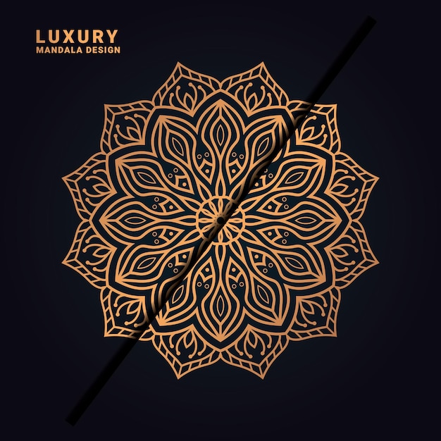 Luxe mandala vector met gouden arabesque stijl