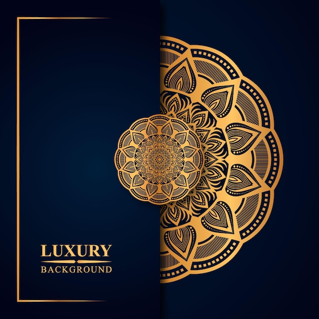 Luxe mandala vector met gouden stijl achtergrond