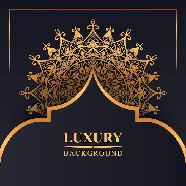 Luxe mandala vector met gouden stijl achtergrond