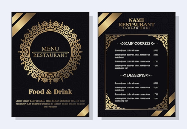 Luxe menu restaurant met sierelementen