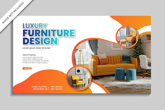 luxe meubels te koop social media cover en webbanner Premium Vector