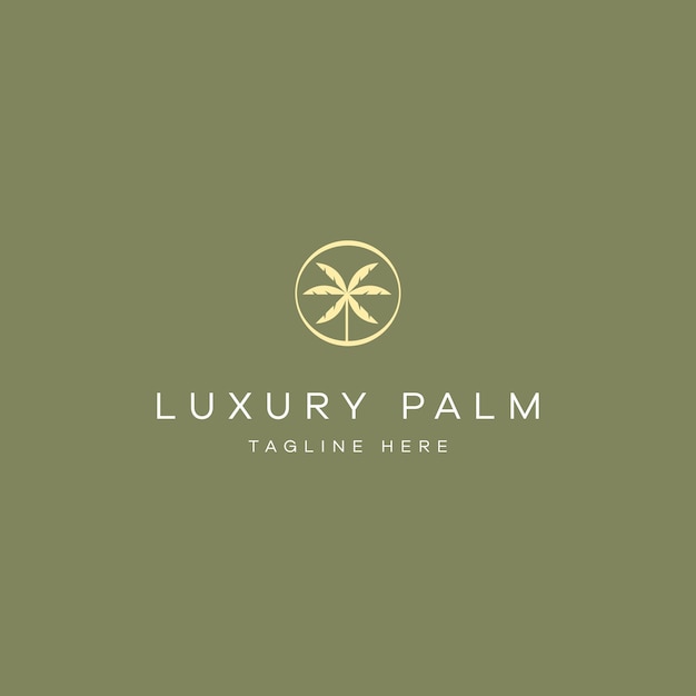 Luxe minimale Palm Logo sjabloon