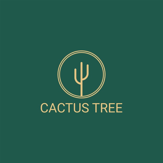 Luxe minimalistische cactus boom logo vector pictogram illustratie