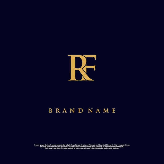 Luxe moderne combinatie RF abstract vector logo