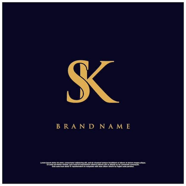 luxe moderne combinatie SK of KS abstract vector logo