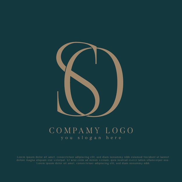 Luxe moderne combinatie SO of OS abstract logo