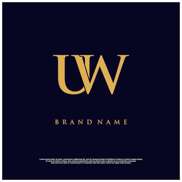 luxe moderne combinatie UW of WU abstract vector logo