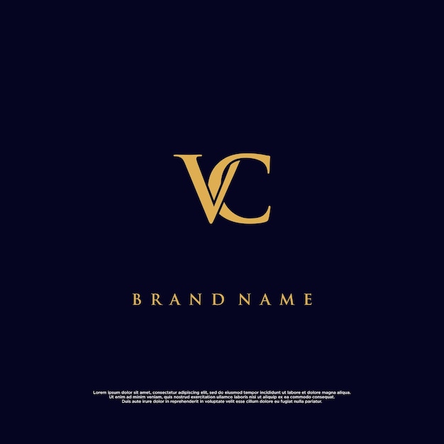 Luxe moderne combinatie VC abstract vector logo