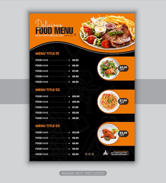 Luxe moderne voedsel menu ontwerp sjabloon