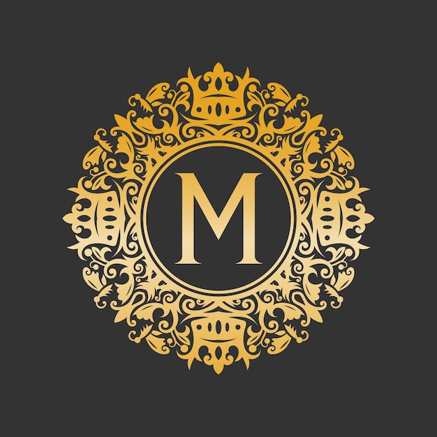 Luxe monogram logo sjabloon premium design vector