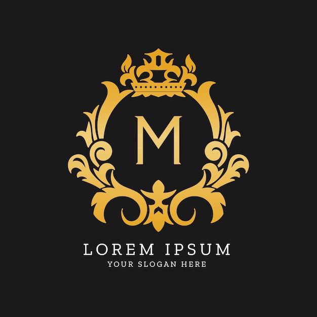 Luxe monogram logo sjabloon Premium Vector