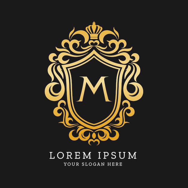 Luxe monogram logo sjabloon Premium Vector