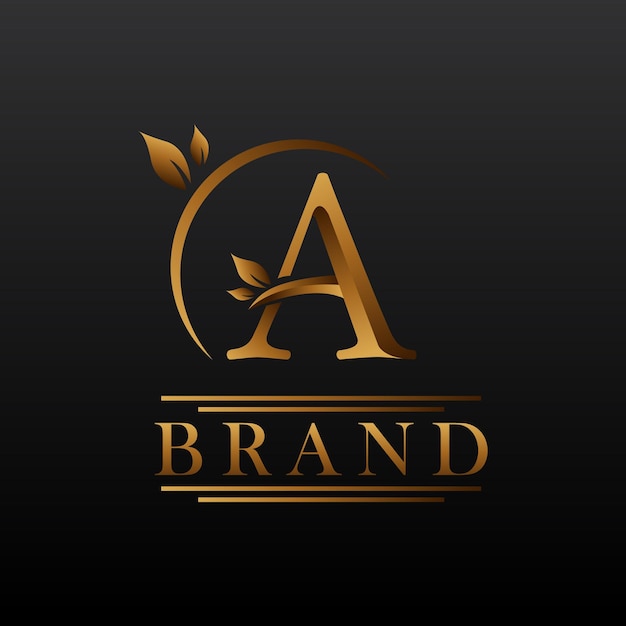 Luxe natuur gouden alfabet-logo
