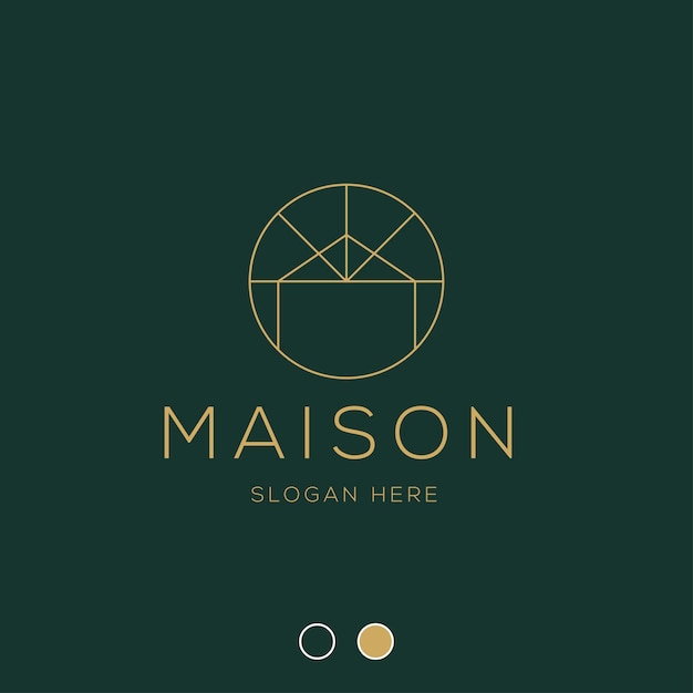 Vector luxe onroerend goed logo ontwerpsjabloon met abstract huis maison