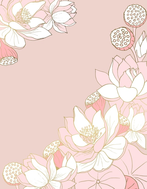 Luxe ontwerp lotusbloemen voor achtergrond banners posters covers wenskaarten Vector illustratie