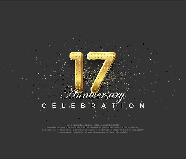 Luxe ontwerp met glanzende gouden cijfers premium design voor 17e verjaardagsfeesten