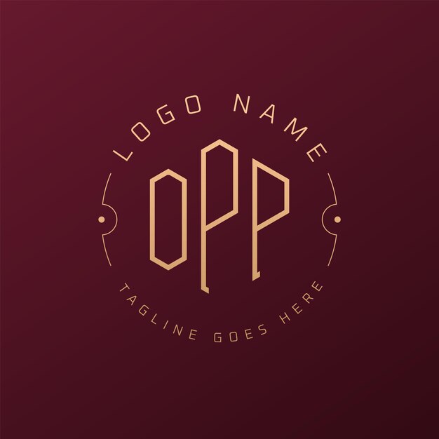 Luxe OPP Logo Design Elegant Letter OPP Monogram Logo Minimalistisch Polygon OPP Logo Ontwerp Template