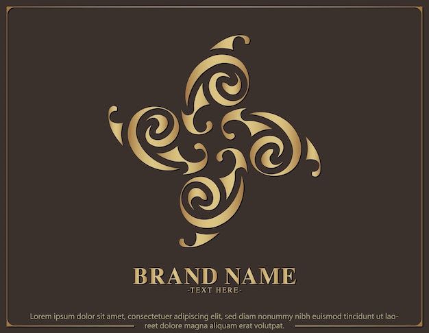 Luxe ornament logo lijntekeningen