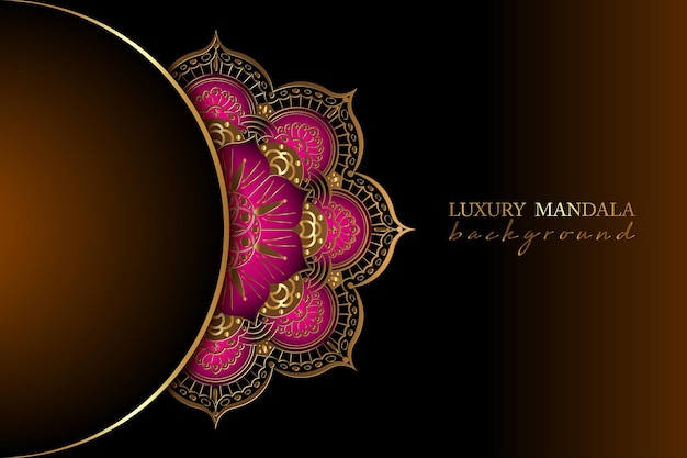 Vector luxe ornamentele mandala ontwerp achtergrond in gouden kleur indiase ronde gouden bloemen decoratie