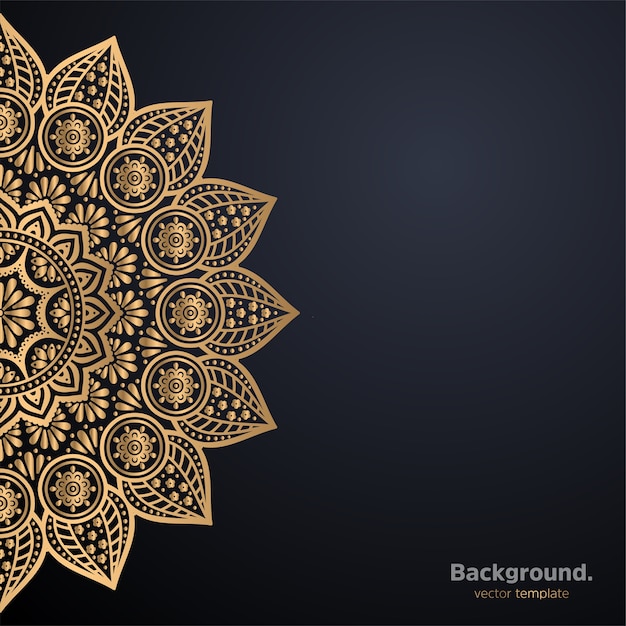 Luxe ornamentele mandala ontwerp achtergrond in gouden kleur