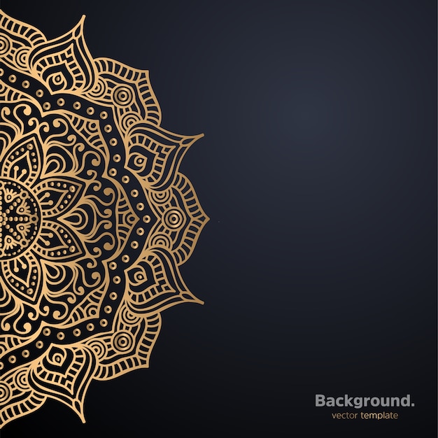 Luxe ornamentele mandala ontwerp achtergrond in gouden kleur