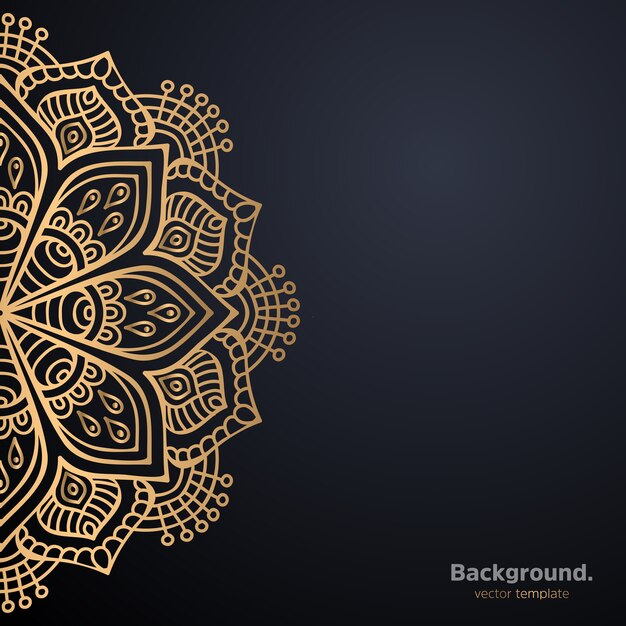Luxe ornamentele mandala ontwerp achtergrond in gouden kleur