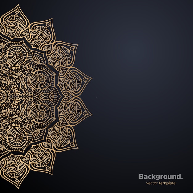 Luxe ornamentele mandala ontwerp achtergrond in gouden kleur