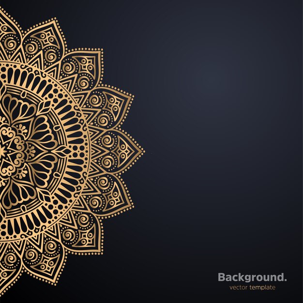 Luxe ornamentele mandala ontwerp achtergrond in gouden kleur