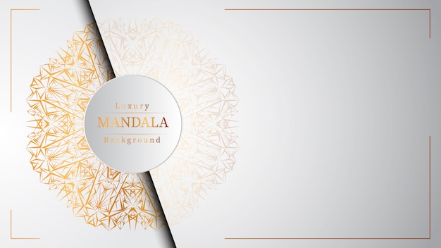 Luxe ornamentele mandala ontwerp achtergrond in gouden kleur