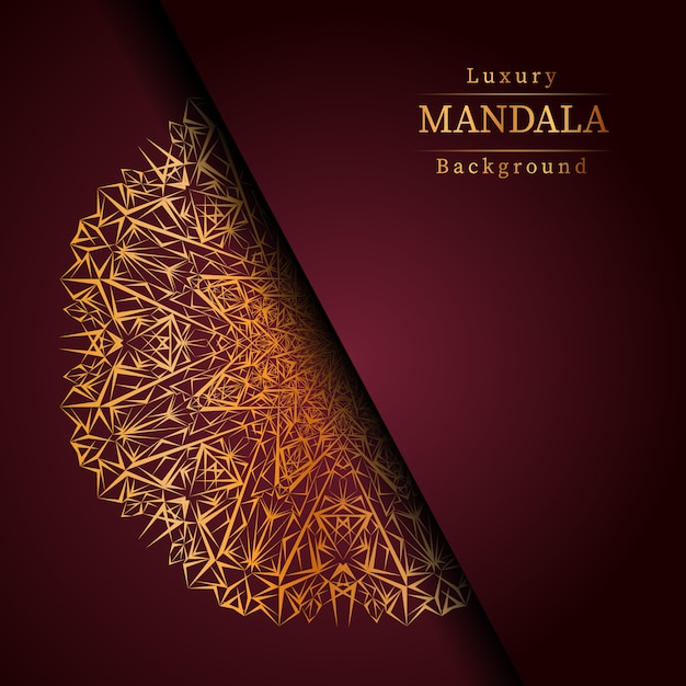 Luxe ornamentele mandala ontwerp achtergrond in gouden kleur