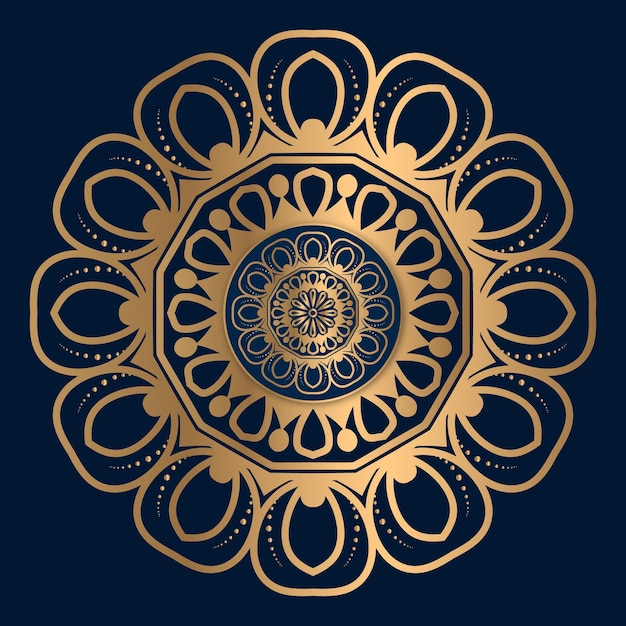 luxe ornamentele mandala ontwerp achtergrond in gouden kleur